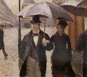 Gustave Caillebotte Detail of Rainy day in Paris oil painting